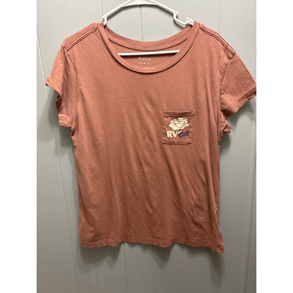RVCA The Balance of Opposites Rose Pocket Tee Terracotta Pink Medium